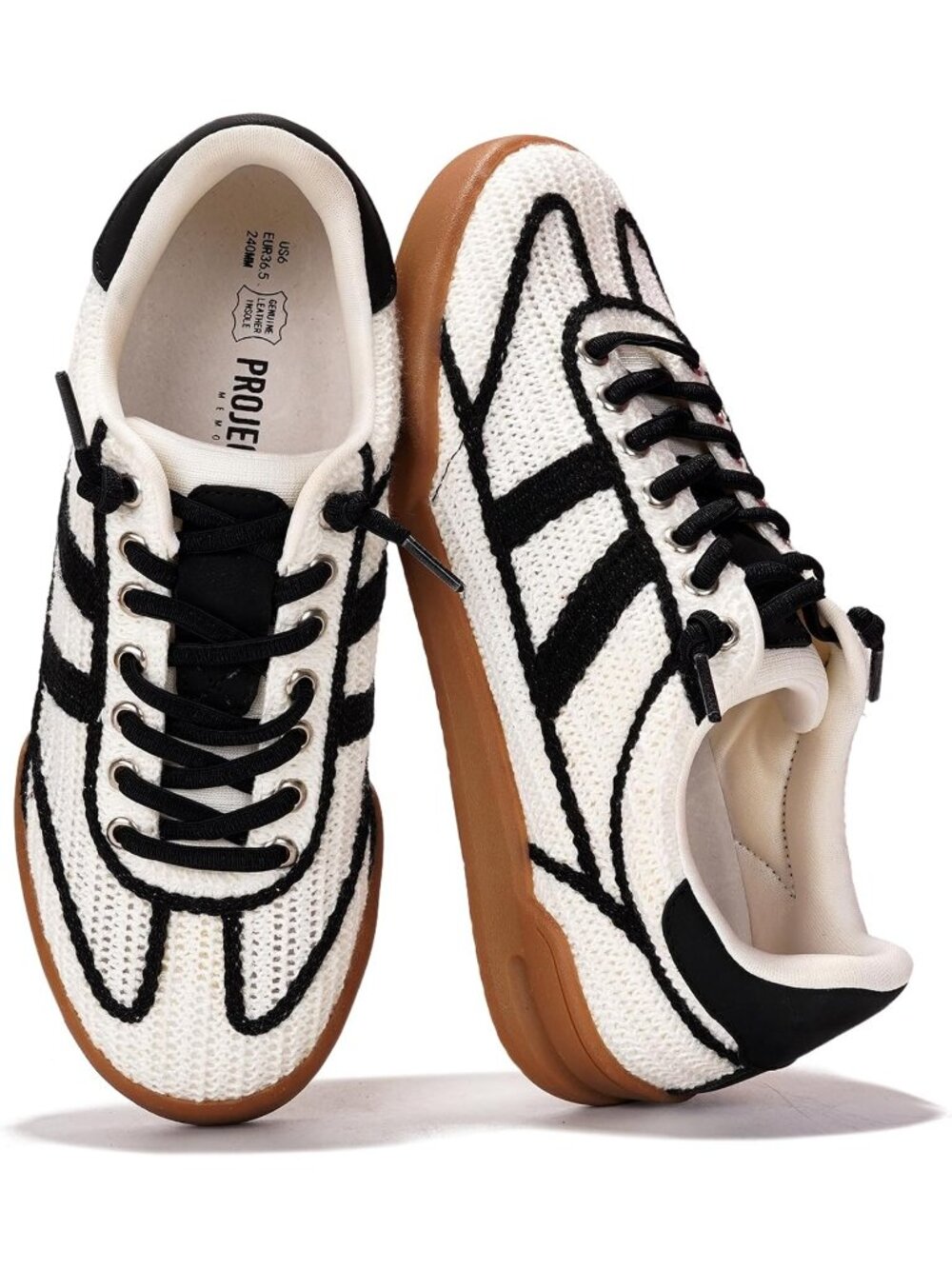 Women's Raffia Leather Memory Foam Closed Toe Insole Slip On Casual Sneakers